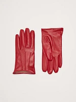 Cashmere-Lined Short Leather Gloves