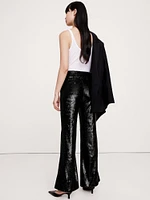 High-Rise Wide-Leg Sequin Pant