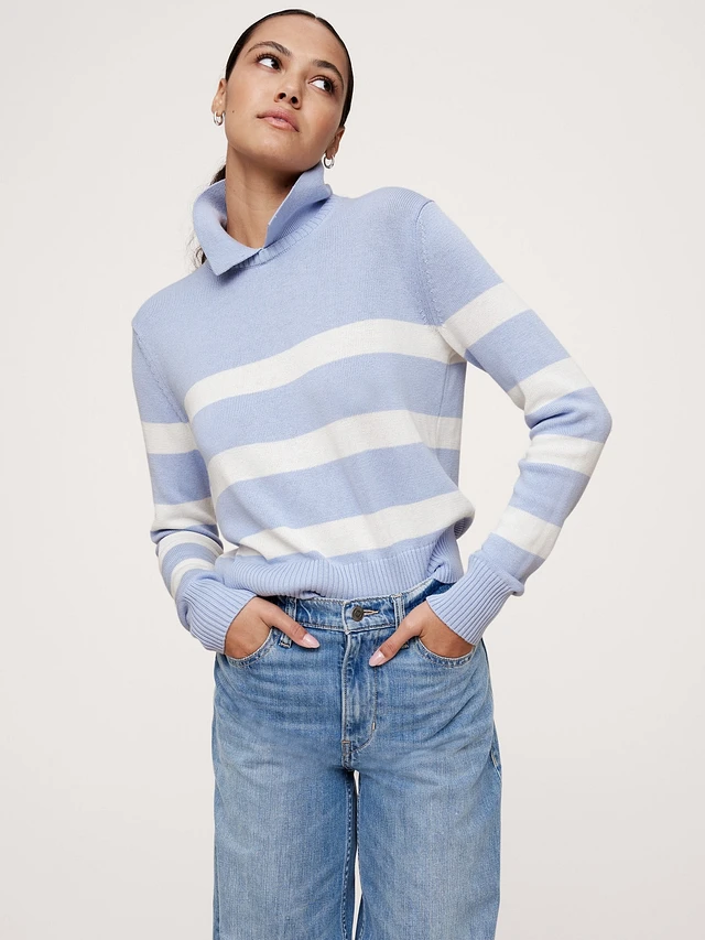 Cotton-Silk Sweater Polo