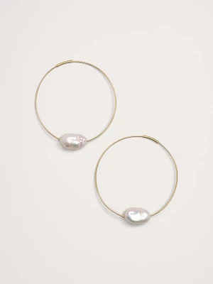 Telaio Baroque Pearl Hoop Earrings by Aureus + Argent