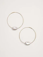 Telaio Baroque Pearl Hoop Earrings by Aureus + Argent