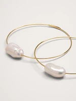 Telaio Baroque Pearl Hoop Earrings by Aureus + Argent