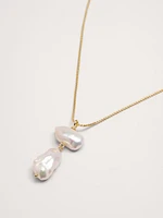 Telaio Baroque Pearl Double Pendant Necklace by Aureus + Argent