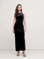 Stretch-Velvet Maxi Dress