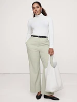 High-Rise Modern Straight Wool Pant