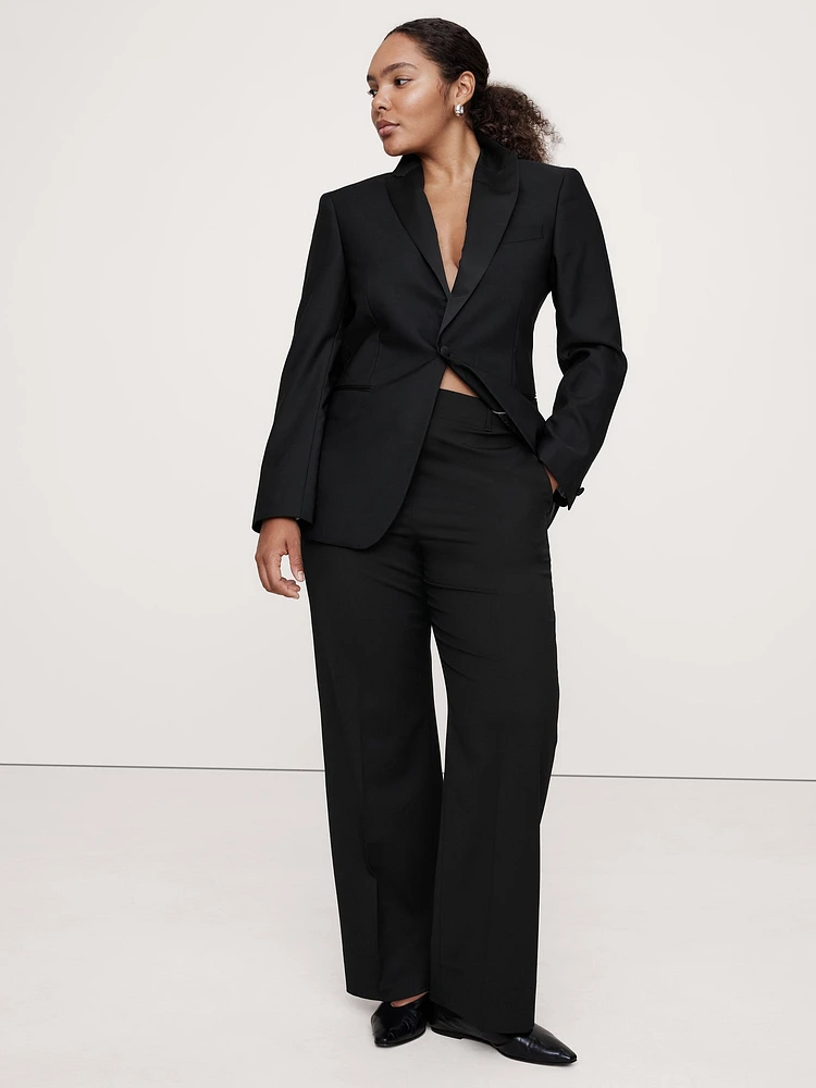 High-Rise Modern Straight Italian Wool Pant