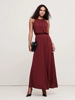 Crepe Knit Cut-Out Maxi Dress