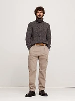 Merino-Cashmere Cable-Knit Turtleneck Sweater