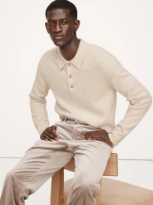 Brushed Cashmere Sweater Polo