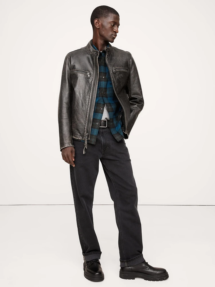 Standard-Fit Heavyweight Flannel Wool-Blend Overshirt