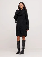 Oversized Fuzzy Alpaca-Blend Sweater Dress