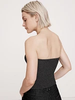 Sculpted Ribbed Strapless Top