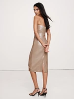 Stretch-Sequin Strapless Dress