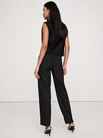 Barathea Italian Wool Tapered Tuxedo Pant