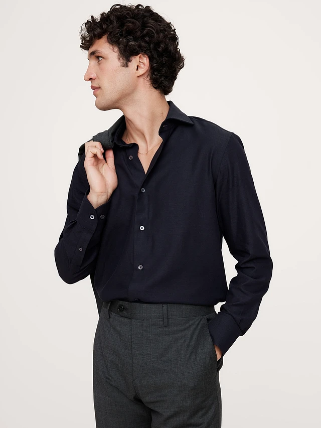 Slim-Fit Cotton-Cashmere Dress Shirt