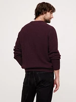 Ribbed Bouclé Crew-Neck Sweater