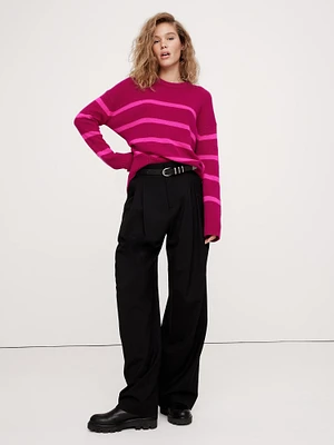 Oversized Midweight Cashmere Crew-Neck Sweater