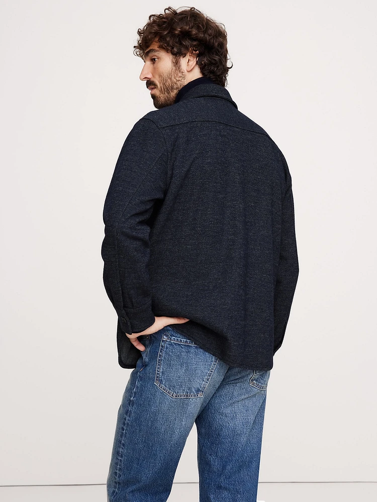 Standard-Fit Herringbone Jacquard Shirt Jacket