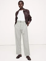 High-Rise Barrel Italian Wool Pant