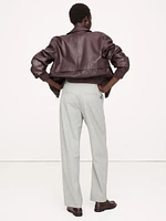 High-Rise Barrel Italian Wool Pant