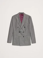 Italian Houndstooth Double-Breasted Suit Jacket