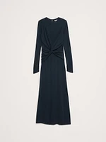 Jersey Knit Twist-Front Maxi Dress