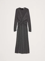 Sparkle Jersey Knit Twist-Front Maxi Dress