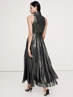 Silk Lamé Maxi Dress