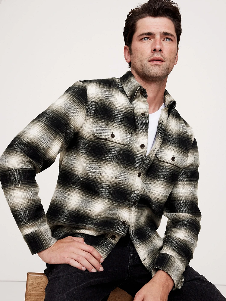Standard-Fit Plaid Twill Overshirt