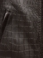 Crocodile-Embossed Leather Jacket