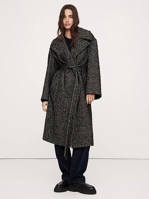 Oversized Herringbone Car Coat