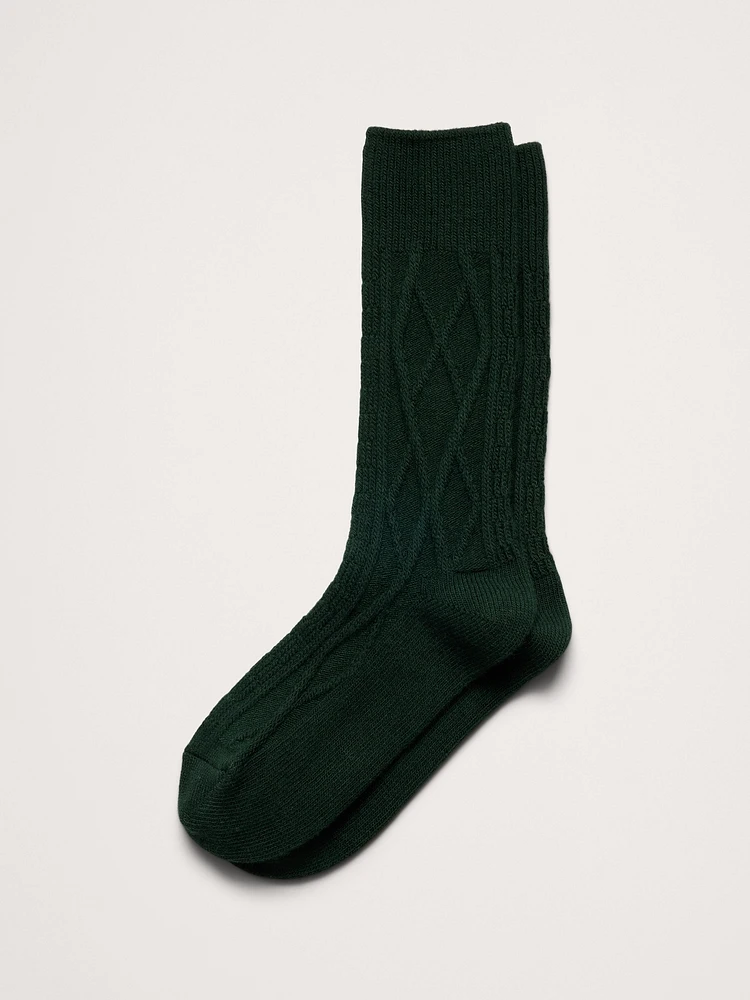 Cable-Knit Sock with Cashmere