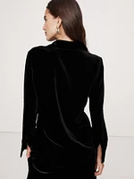 Velvet Asymmetrical Shirt