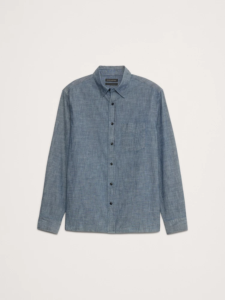 Standard-Fit Chambray Shirt