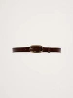 Leather Oval Buckle Belt