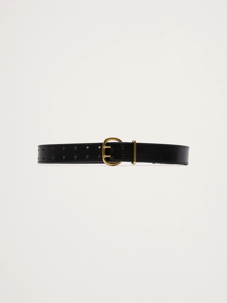 Leather Double-Punch Waist Belt