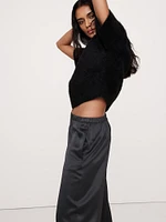 Pull-On Wide-Leg Silk Pant