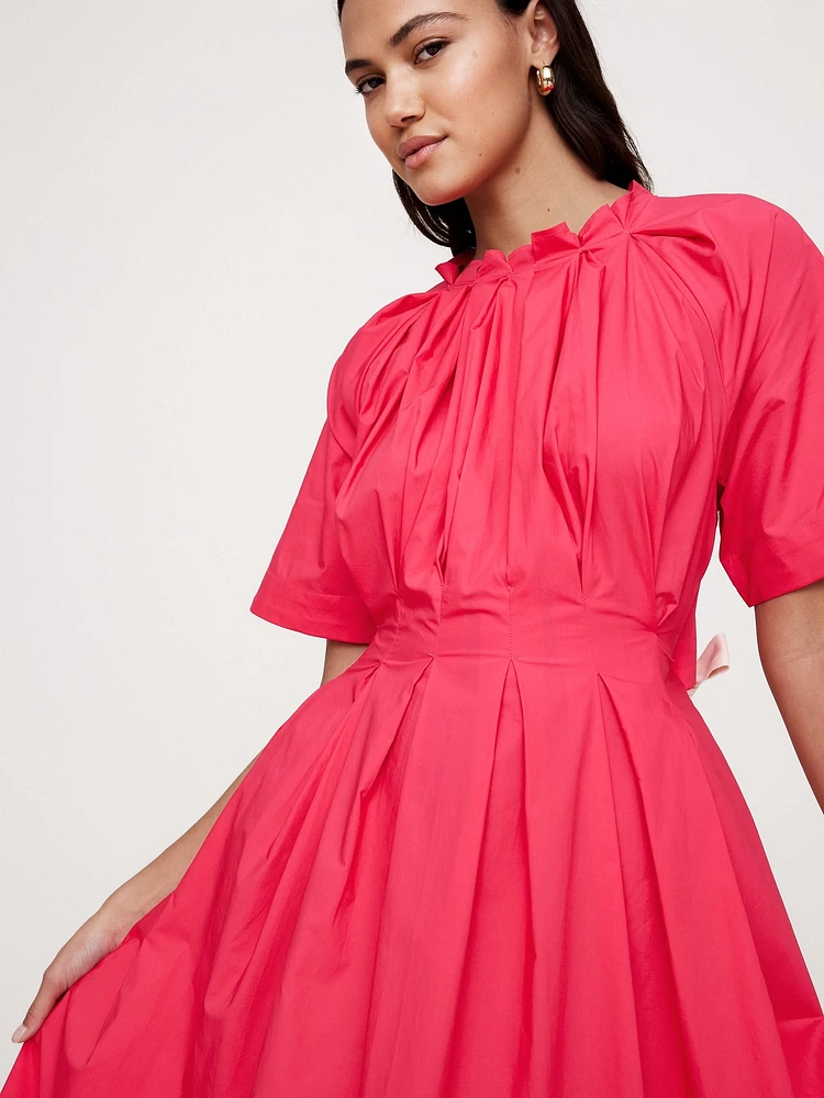 Cotton Poplin Open-Back Maxi Dress