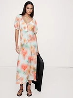 Chiffon V-Neck Maxi Dress