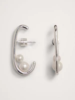 Pearl Duo Hoop Earrings