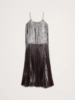 Pleated Drop-Waist Maxi Dress