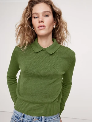 Cotton-Silk Sweater Polo