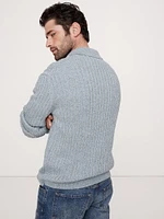 Relaxed Cotton Cable-Knit Sweater Polo