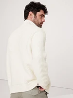 Cotton-Blend Sweater Bomber