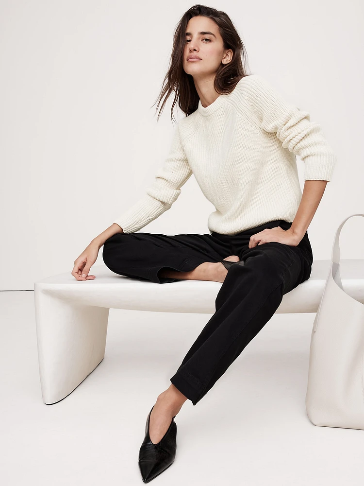 Cotton-Wool Ribbed Sweater