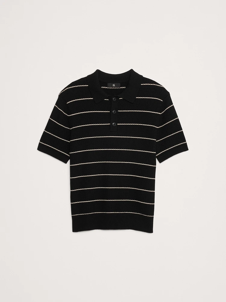 Cotton-Blend Sweater Polo