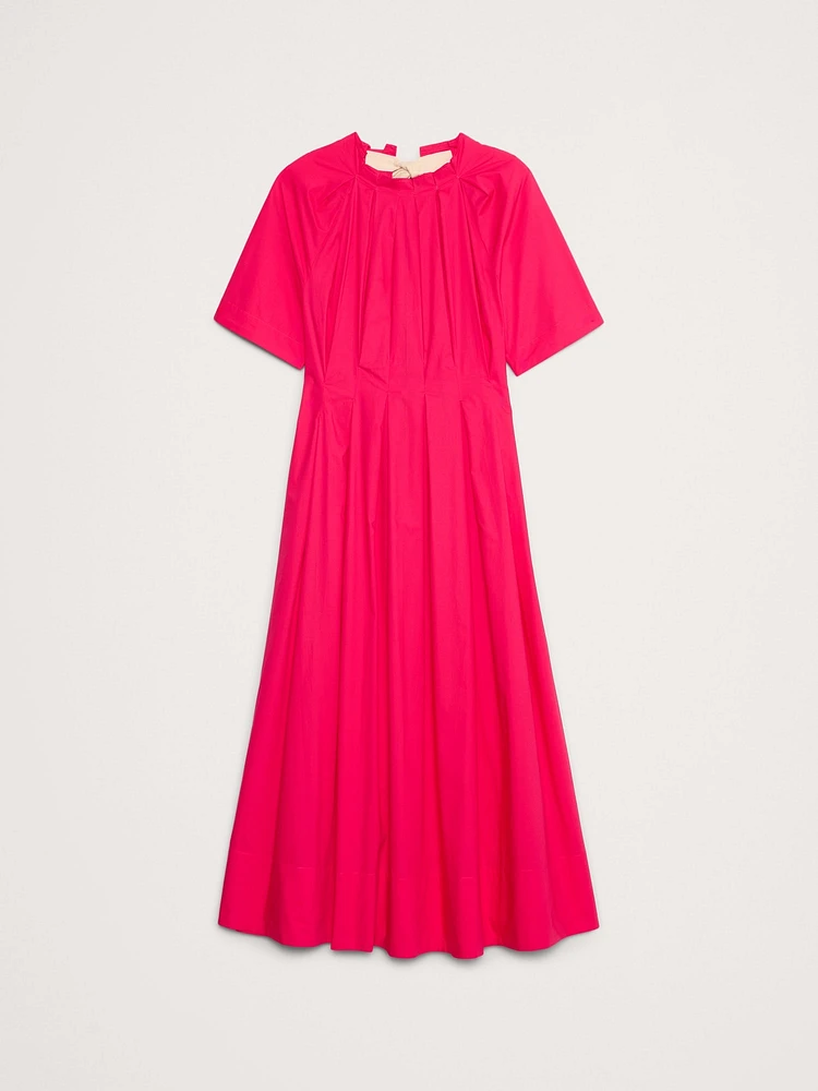 Cotton Poplin Open-Back Maxi Dress