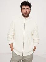 Cotton-Blend Sweater Bomber