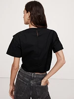 Poplin Tie-Front Top