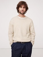 Cashmere-Linen Crew-Neck Sweater